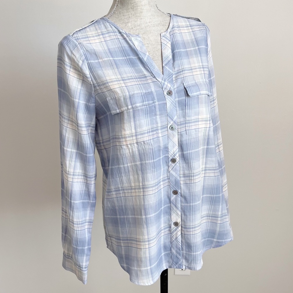 Joie Blouse Acaelle Plaid Button Down Cotton Top XS - Picture 4 of 17